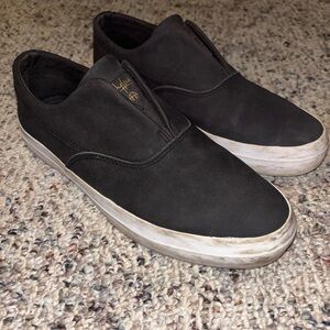 HUF Dylan Slip-On matte Black with white soles men’s size 8 with box USED